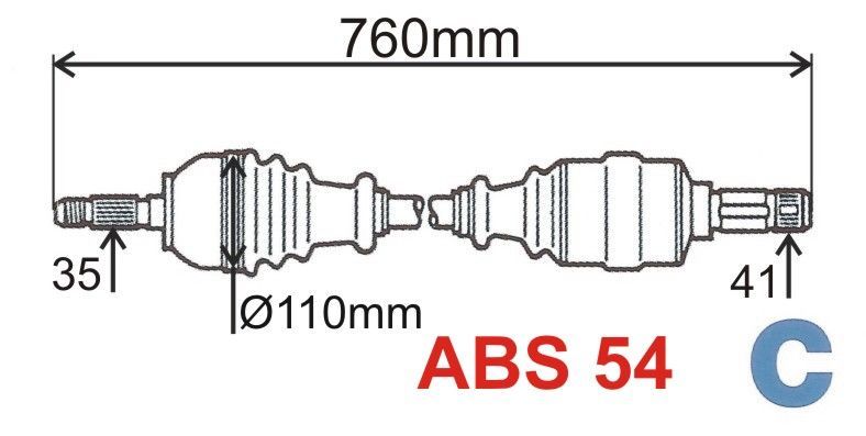 T5490 Z   =T2126 ABS POLOOSA P BOXER 3,1T,3,5T ABS54 LEVÁ